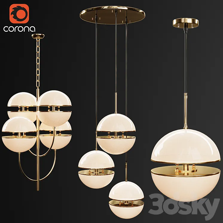 Spiridon chandelier 3D Model Free