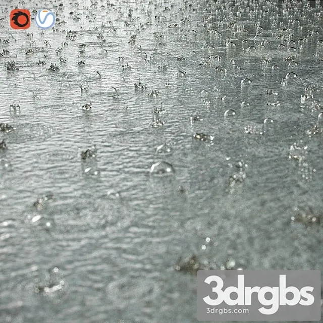 Splashes Of Raindrops 3D Model Free