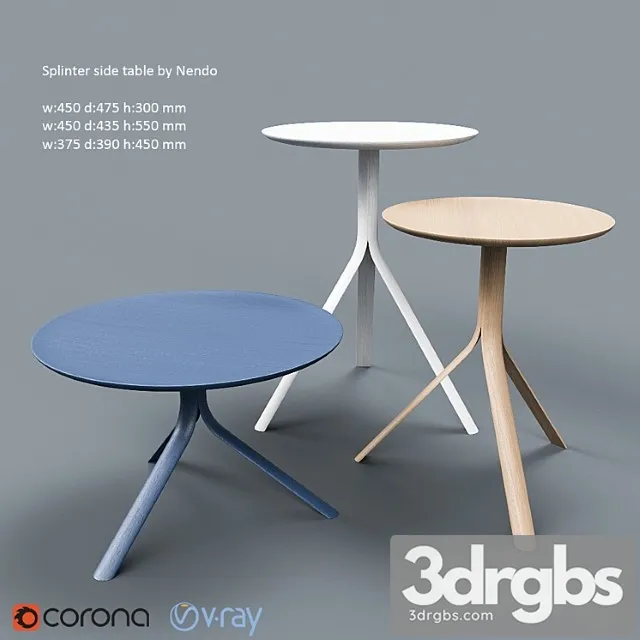 Splinter side table by nendo (oki sato) 2 3D Model Download