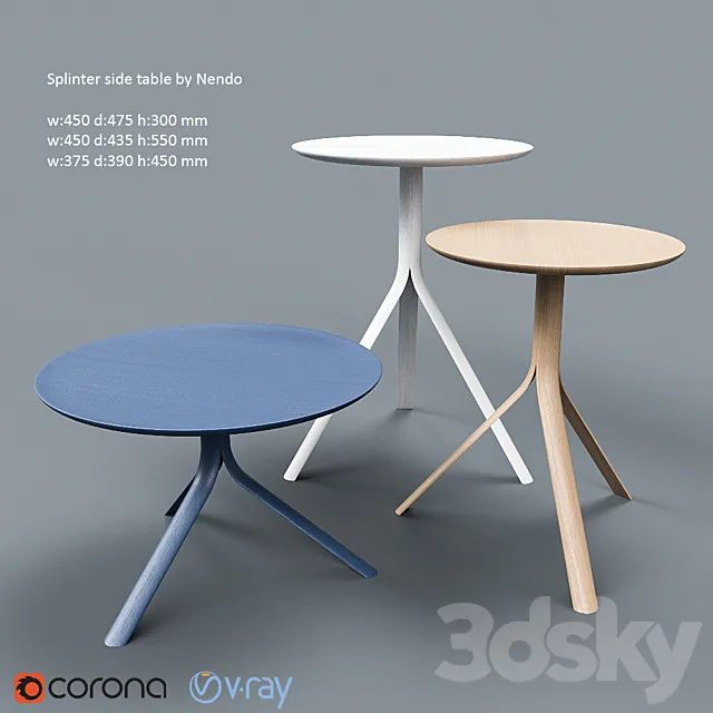 Splinter side table by Nendo (Oki Sato) 3DModel