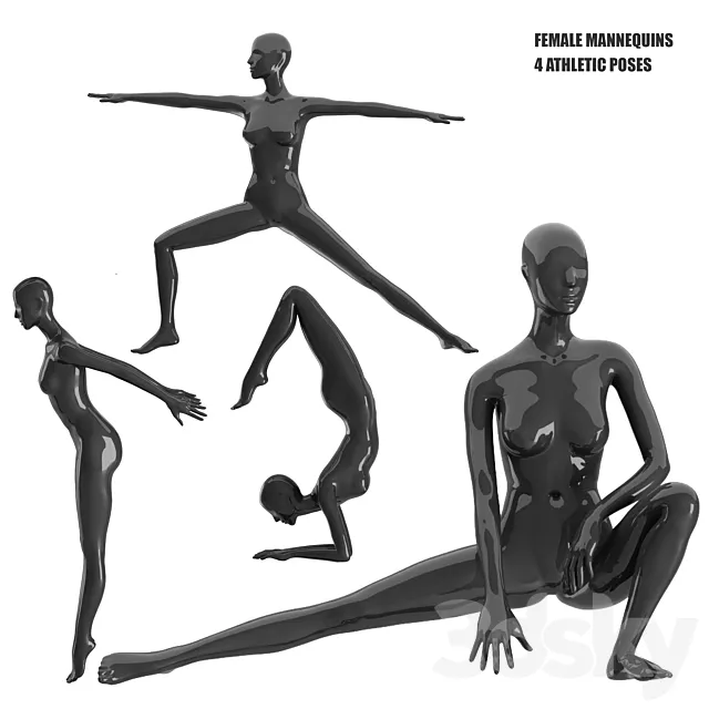 sport mannequins 3 3D Model