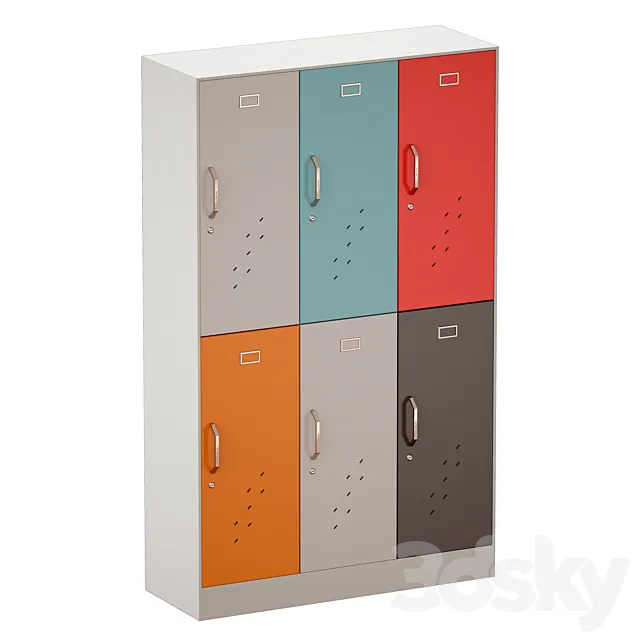 Sports locker for changing room 3D Model