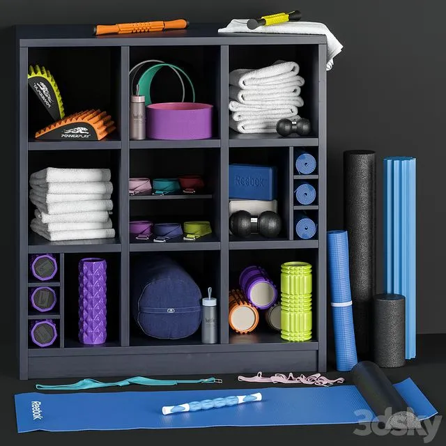 Sports set for yoga and fitness 3D Model