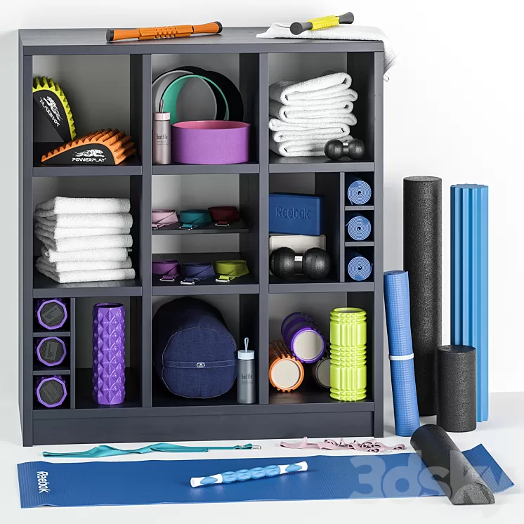 Sports set for yoga and fitness 3D Model