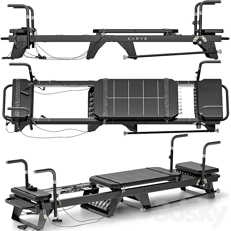 Sports trainer Pilates Reformer Machine 3D Model Free