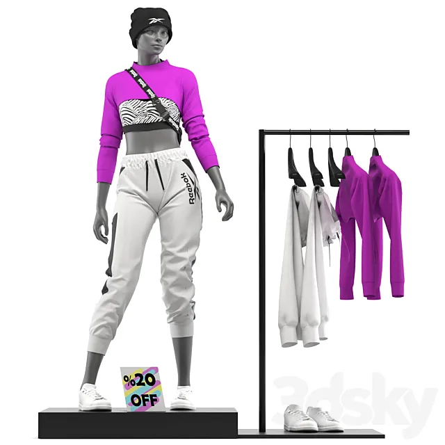Sportswear female mannequin_0.4 3D Model