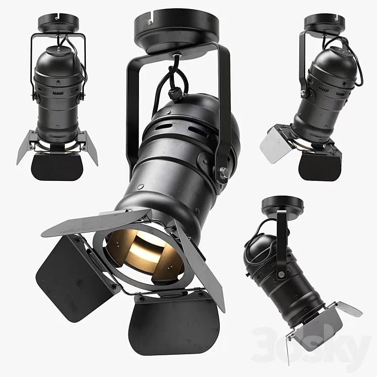 Spotlight Retro Loft Industrial 3D Model