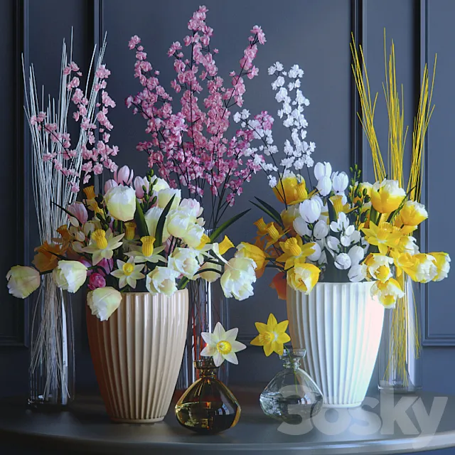 Spring flowers 3D Model