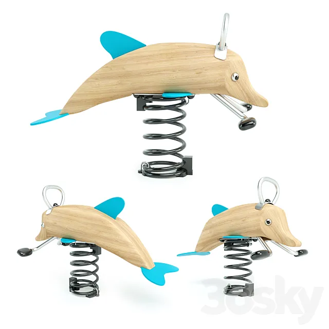 Spring Rocking Dolphin Kompan 3D Model
