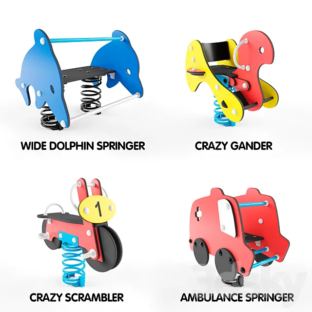 Spring rocking. Kompan set 1 3D Model