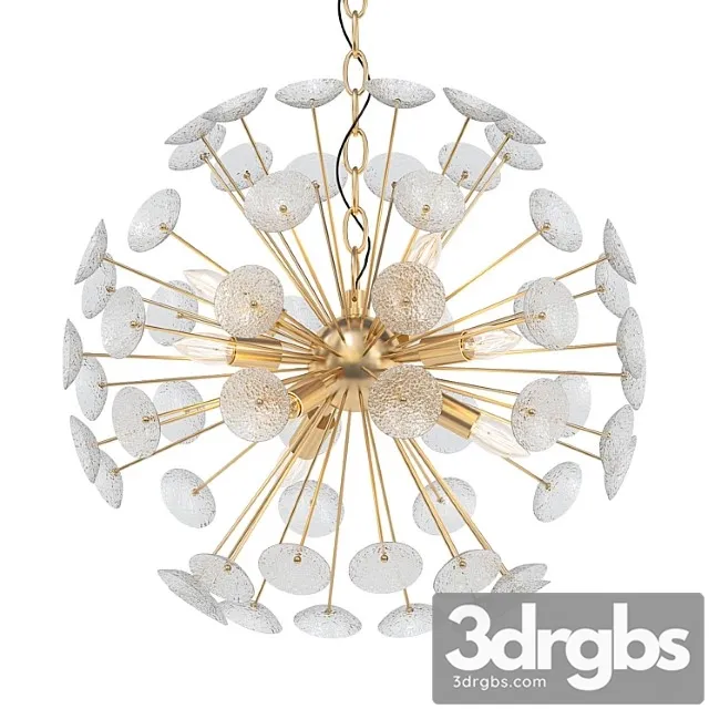 Sputnik textured glass white chandelier 3D Model Free