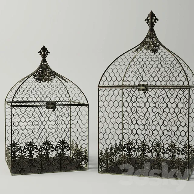 Square Birdcages 3D Model