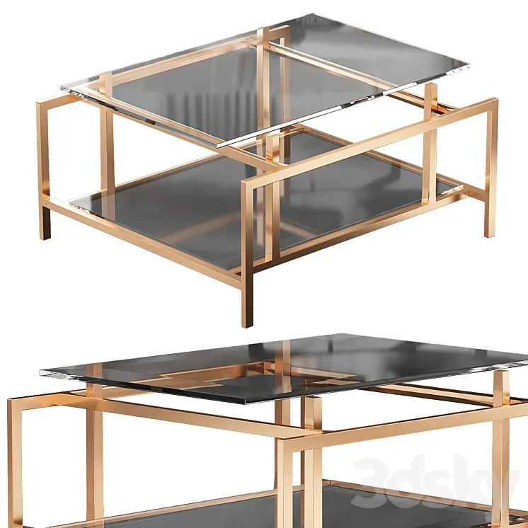 Square Brass Coffee Table Eichholtz 3D Model Free
