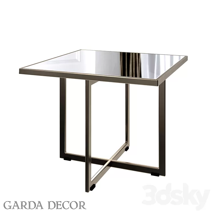 SQUARE COFFEE TABLE WITH MIRROR TOP KFG095 Garda Decor 3D Model