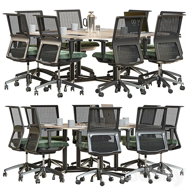 square conference table 3D Model