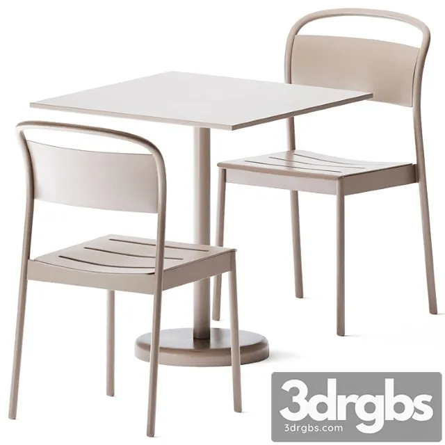 Square linear steel table by muuto