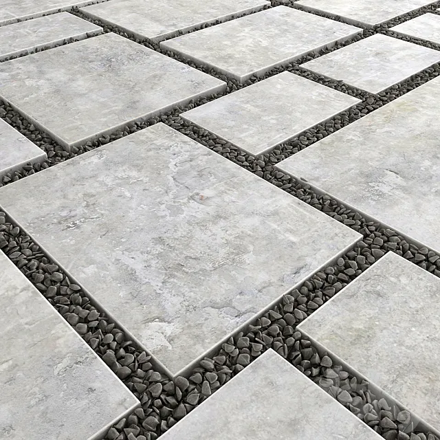 Square pebble _ Square of slabs with pebbles Free Download