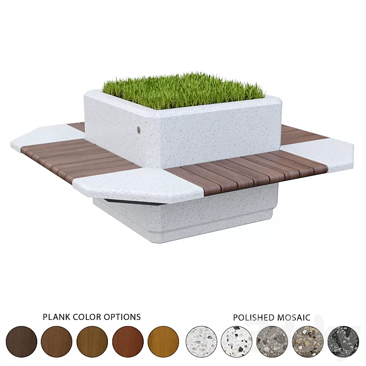 Square planter bench 227