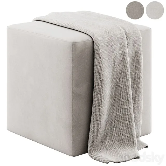 Square pouffe by Irocodesign 3D Model