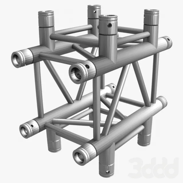 Square Truss Cross and T-Junction 031 3D Model