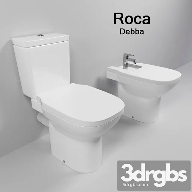Squat Toilet and Bidet Roca Debba 3D Model Free