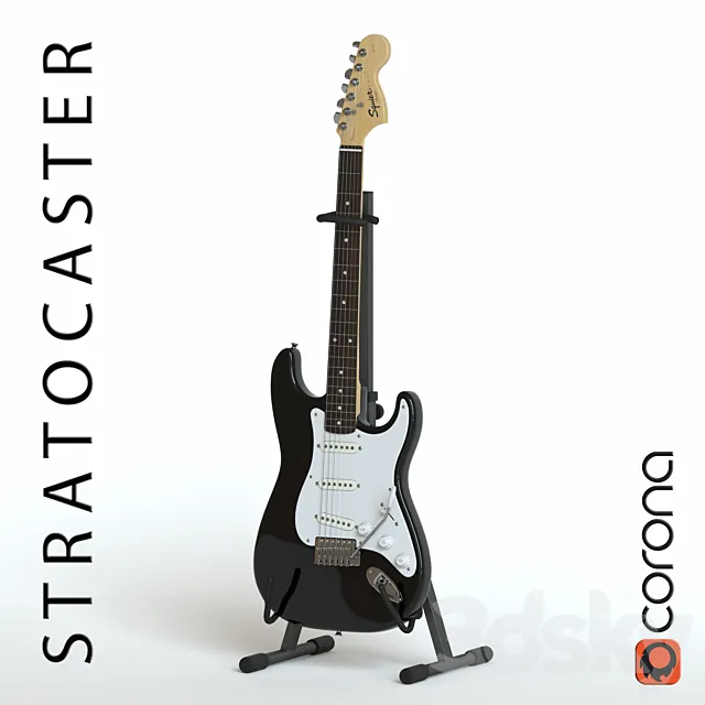 Squier Fender stratocaster Electric Guitar 3DModel