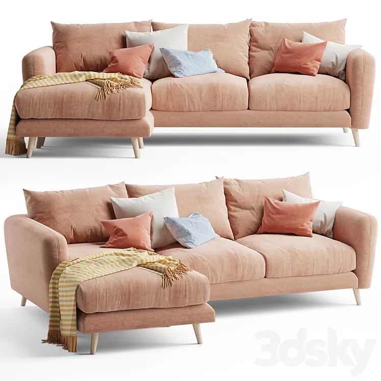 Squishmeister sofa chaise 3D Model Free