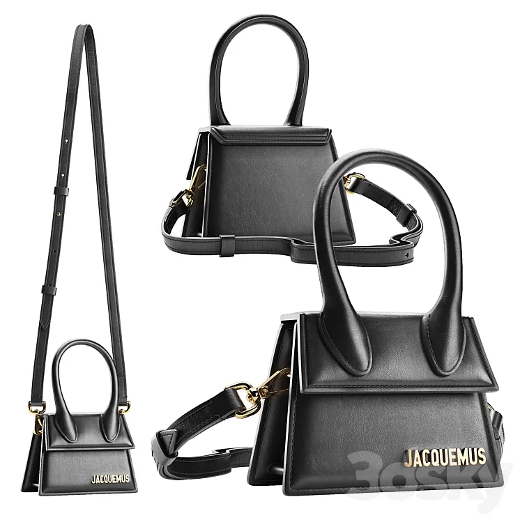 Ssence JACQUEMUS Black La Montagne Le Chiquito Clutch 3D Model Free