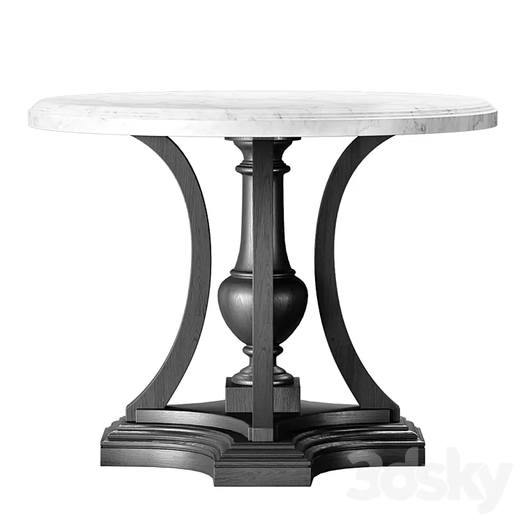 ST. JAMES MARBLE ROUND ENTRY TABLE. RH 3D Model Free