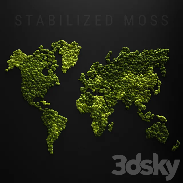 Stabilized moss - world map 3DModel