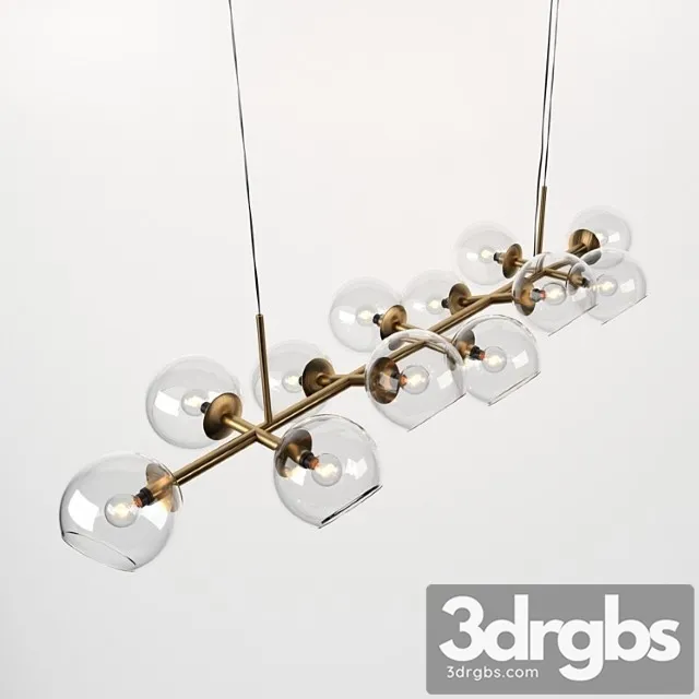 Staggered Glass Chandelier 12 Light 3D Model Free