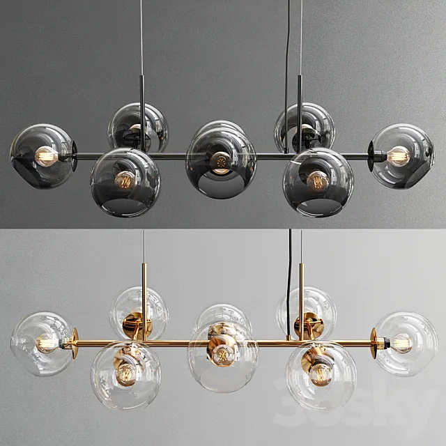 Staggered Glass Chandelier 8 3DModel