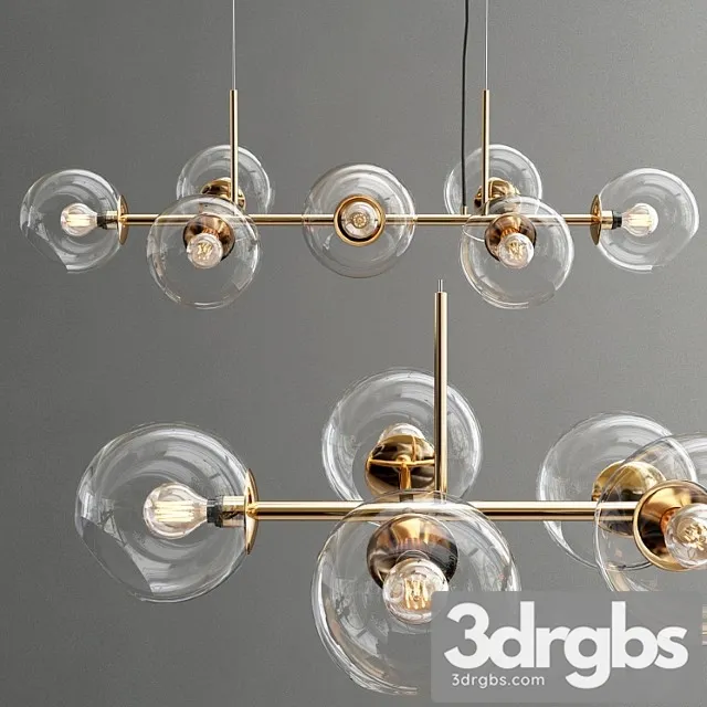 Staggered glass chandelier - 8-light Free Download