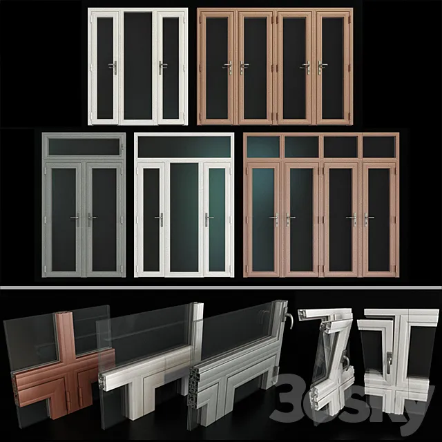 Stained aluminum doors _ Stained aluminum doors 3D Model