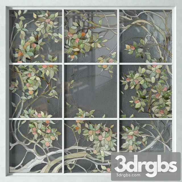 Stained glass apple tree 3D Model Free