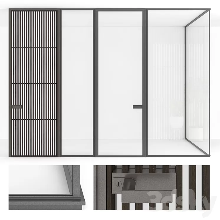 Stained-glass doors Rimadesio Spazio (Sail Zen) 3D Model