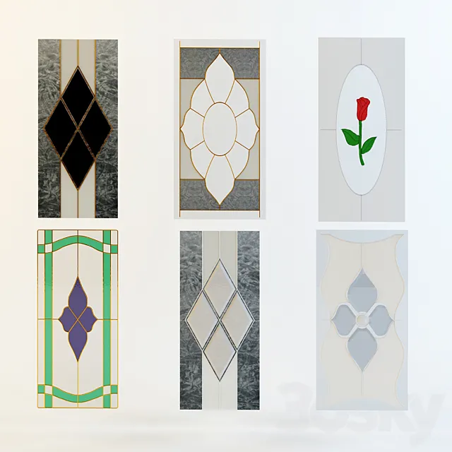 Stained glass for facades 3D Model