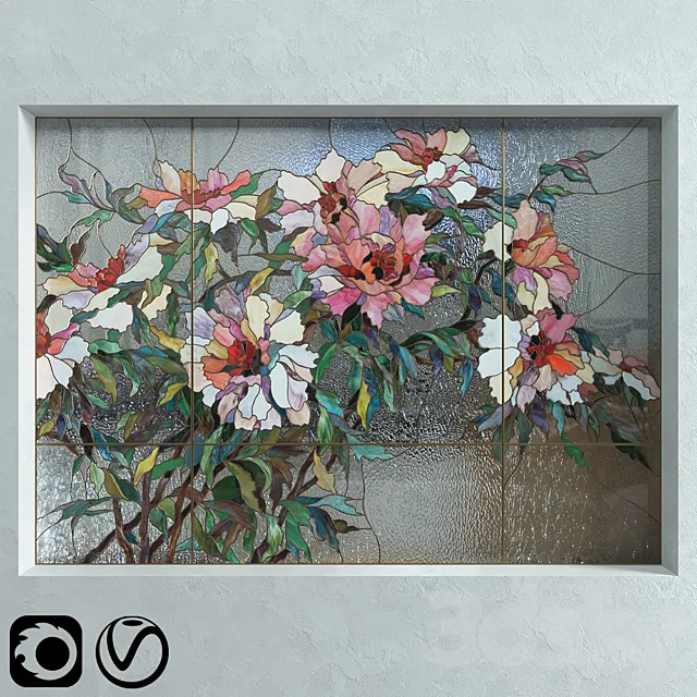 Stained Glass Peonies 3DModel