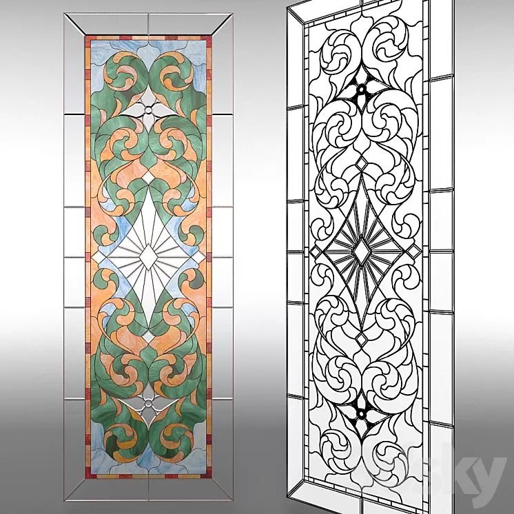 Stained-glass window 3D Model