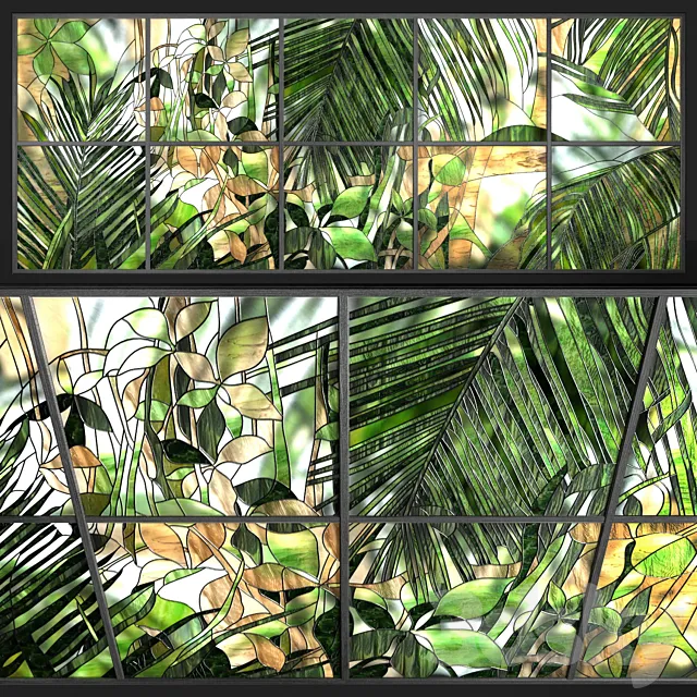 Stained-glass window “Tropics” 3D Model