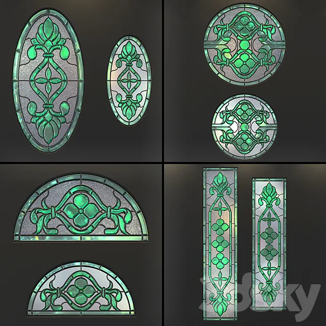 Stained-glass windows a set of 3D Model