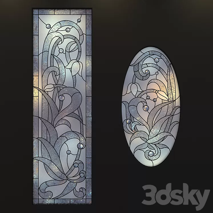 Stained-glass windows a set of 3D Model