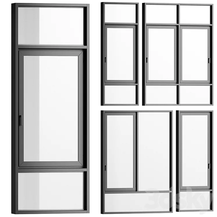 Stained glass windows / panoramic windows 04 3D Model Free