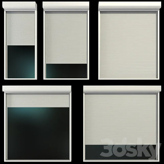 Stained glass windows with shutters 3D Model