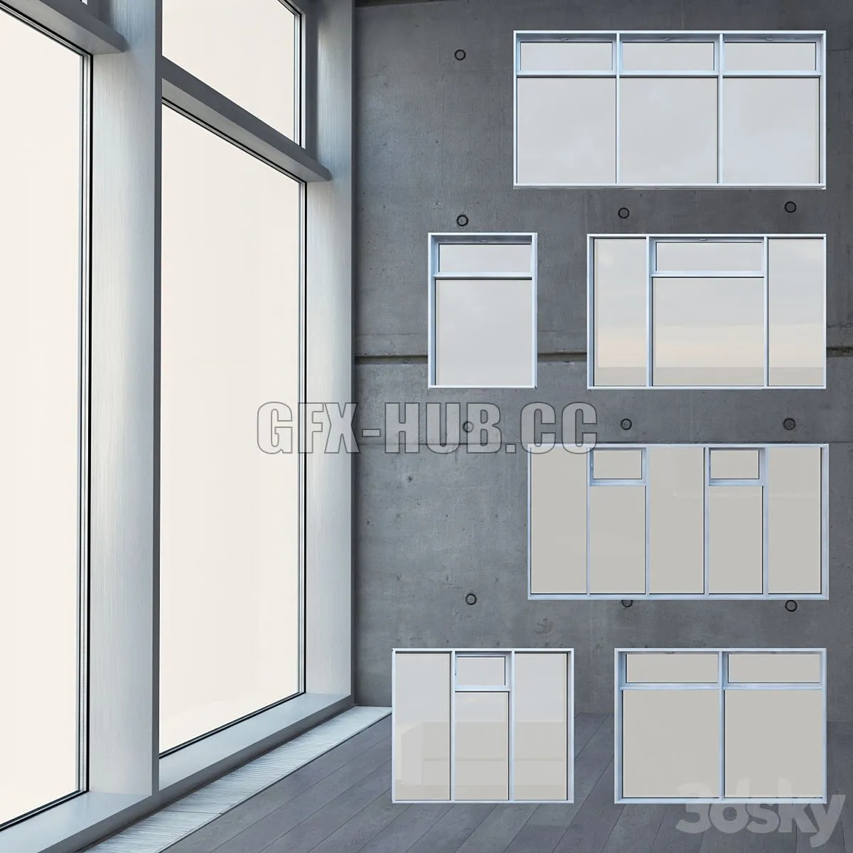 Stained Glass With Radiator 04 3D Model