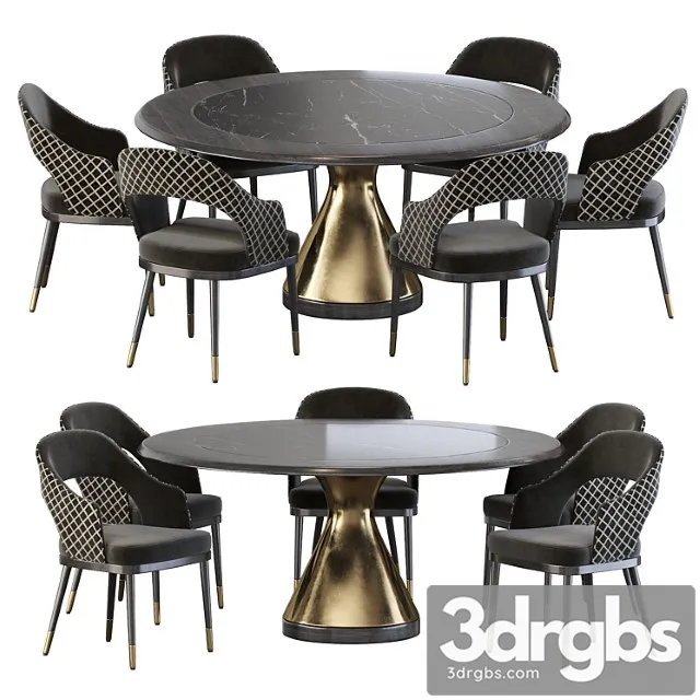 Stainless Steel Chair and Dolly Tonin Casa Table 3D Model Free