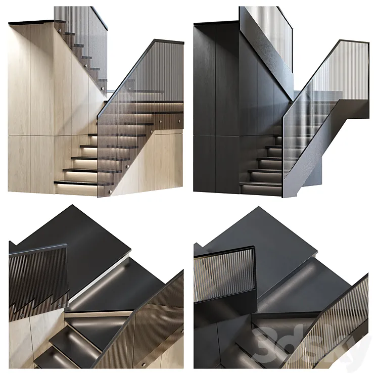 Stair modern 3 3D Model Free