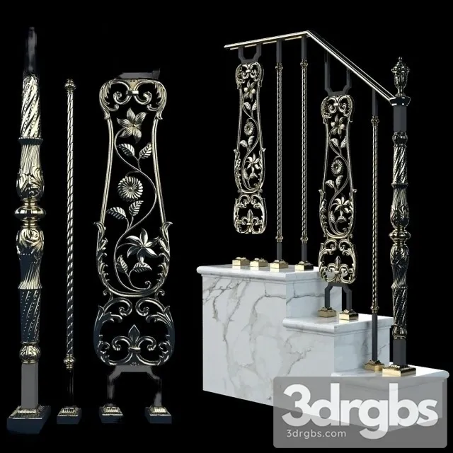 Stair Railing Pattern 3D Model Free