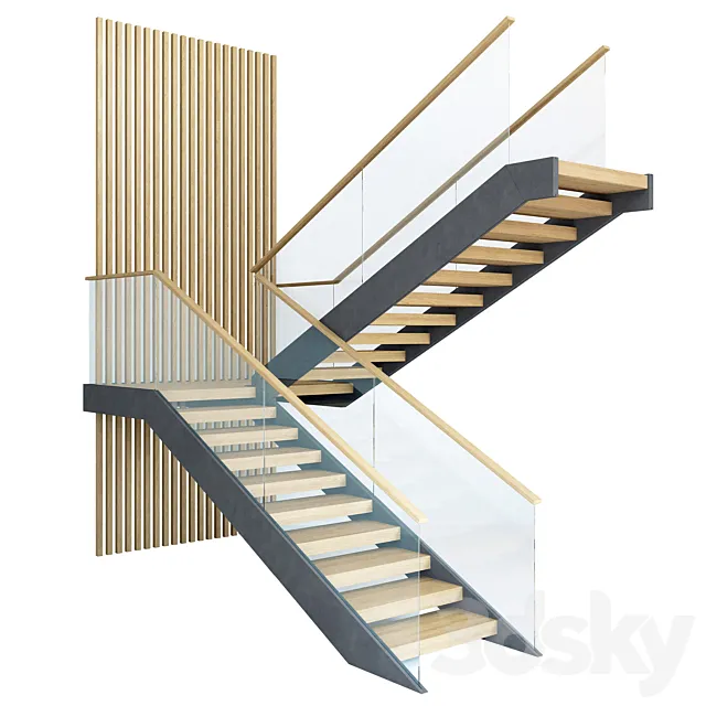 Staircase 009 3D Model