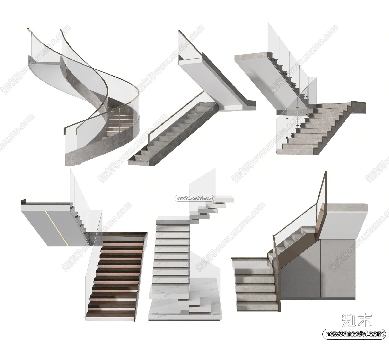 Staircase Decoration - 3D Interior Scene - 3D Models - 007